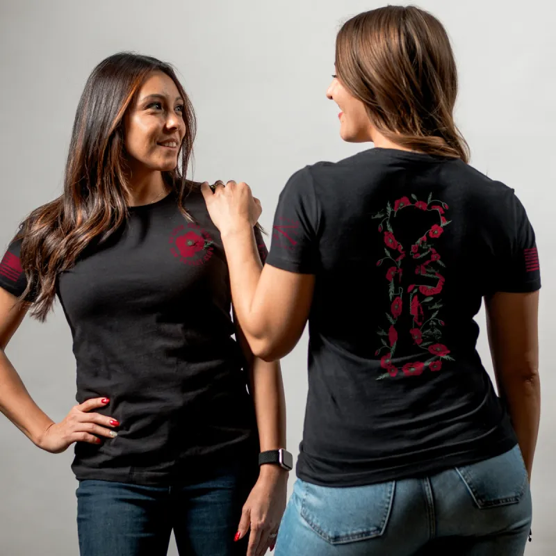Women's Honor The Fallen Slim Fit T-Shirt - Black sold by Grunt Style