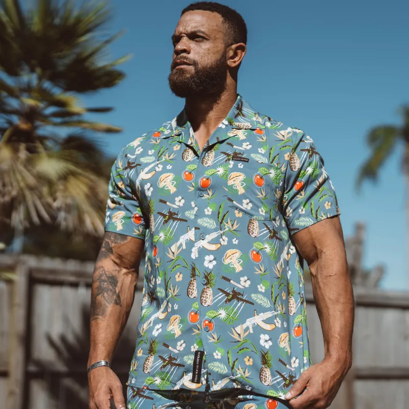 Men's Getaway Button Down - Weapons Party sold by Grunt Style