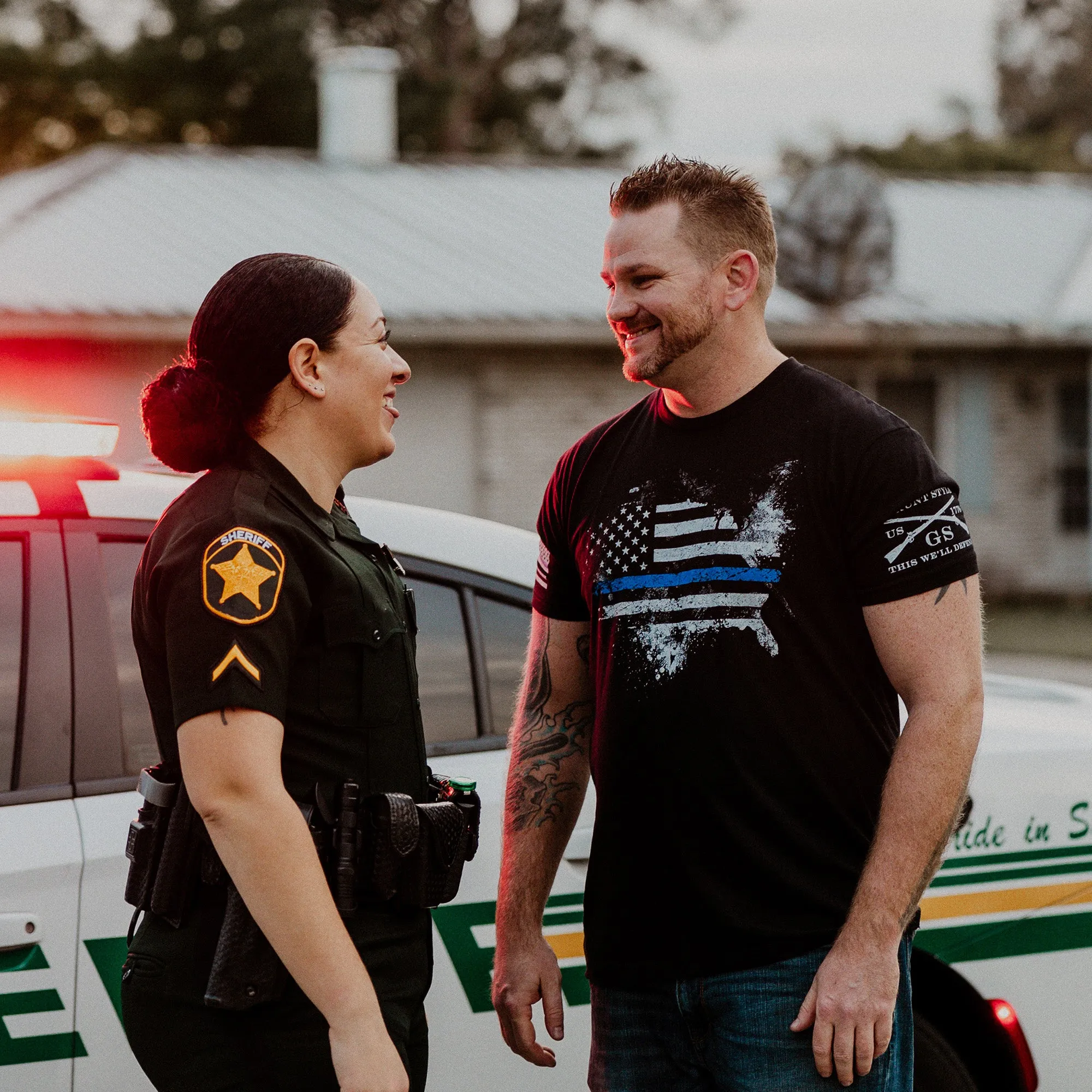 Blue Line American Acid T-Shirt - Black sold by Grunt Style product image thumbnail 4