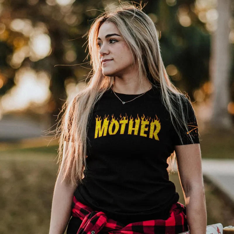 Women's Thrasher Mom Slim Fit T-Shirt - Black sold by Grunt Style