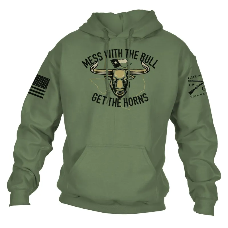 Mess with the Bull Hoodie - Military Green sold by Grunt Style