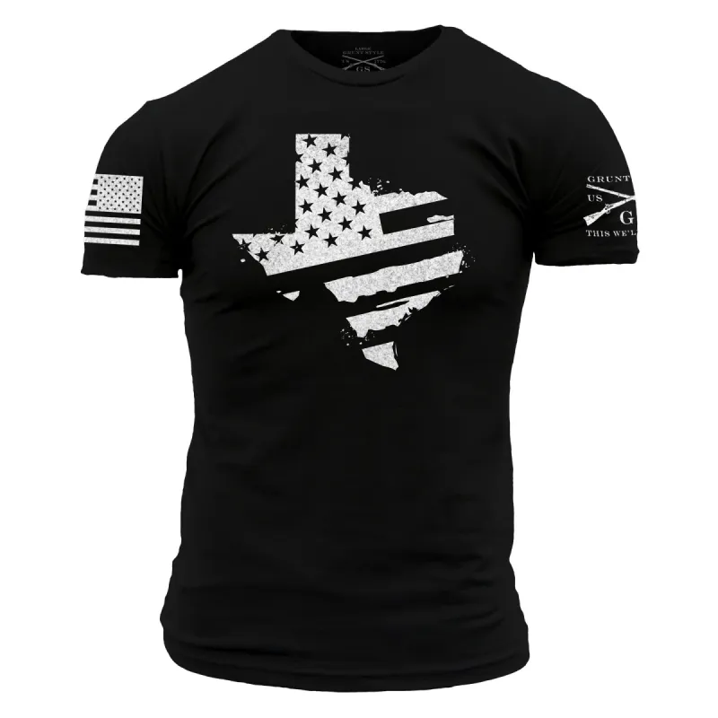 Stars & Stripes - Texas Men's Tee - Black sold by Grunt Style