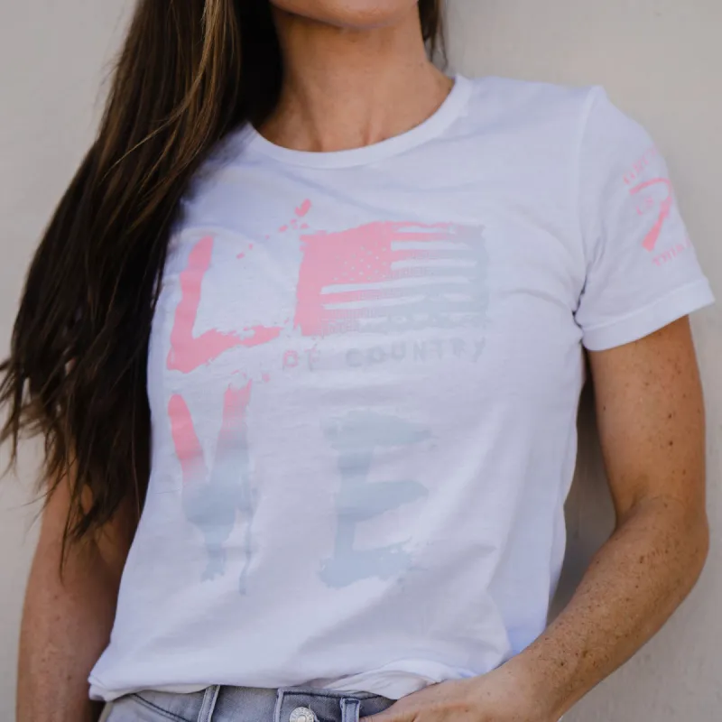 Women's Love of Country Ombre T-Shirt - White sold by Grunt Style