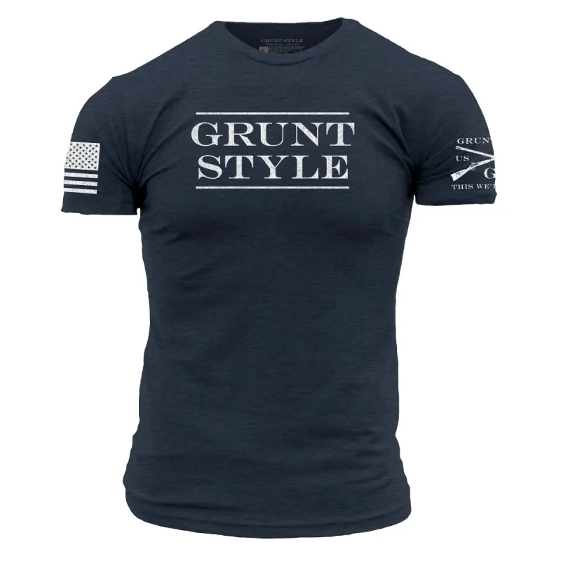Grunt Style Stacked Logo T-Shirt - Navy sold by Grunt Style