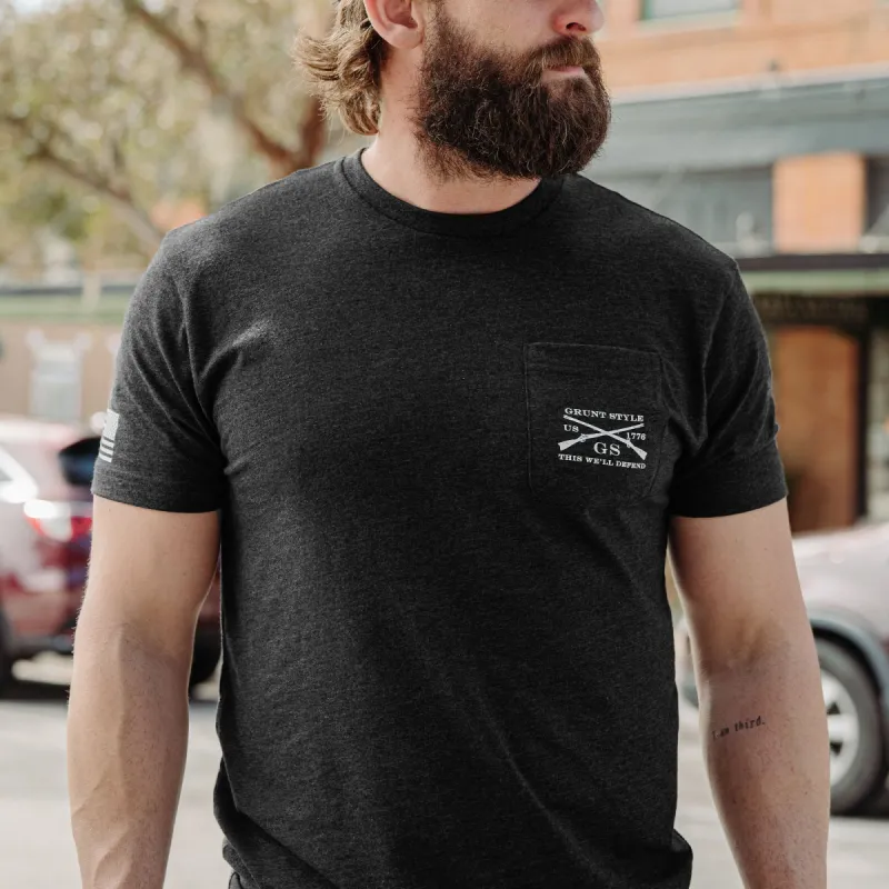 Basic Pocket T-Shirt - Black Heather sold by Grunt Style