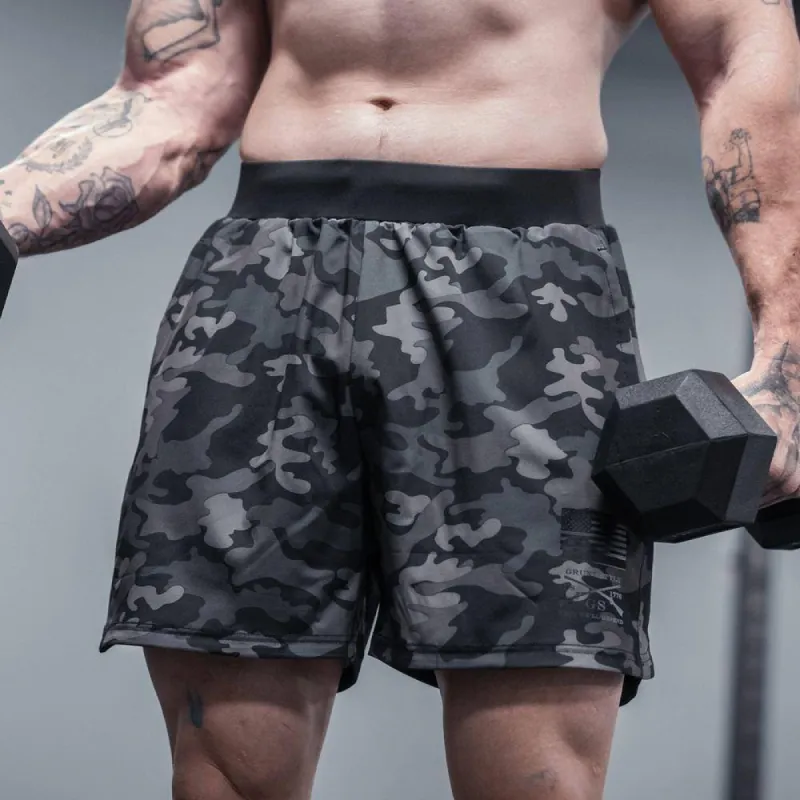 Men's Training Shorts - Black Camo sold by Grunt Style