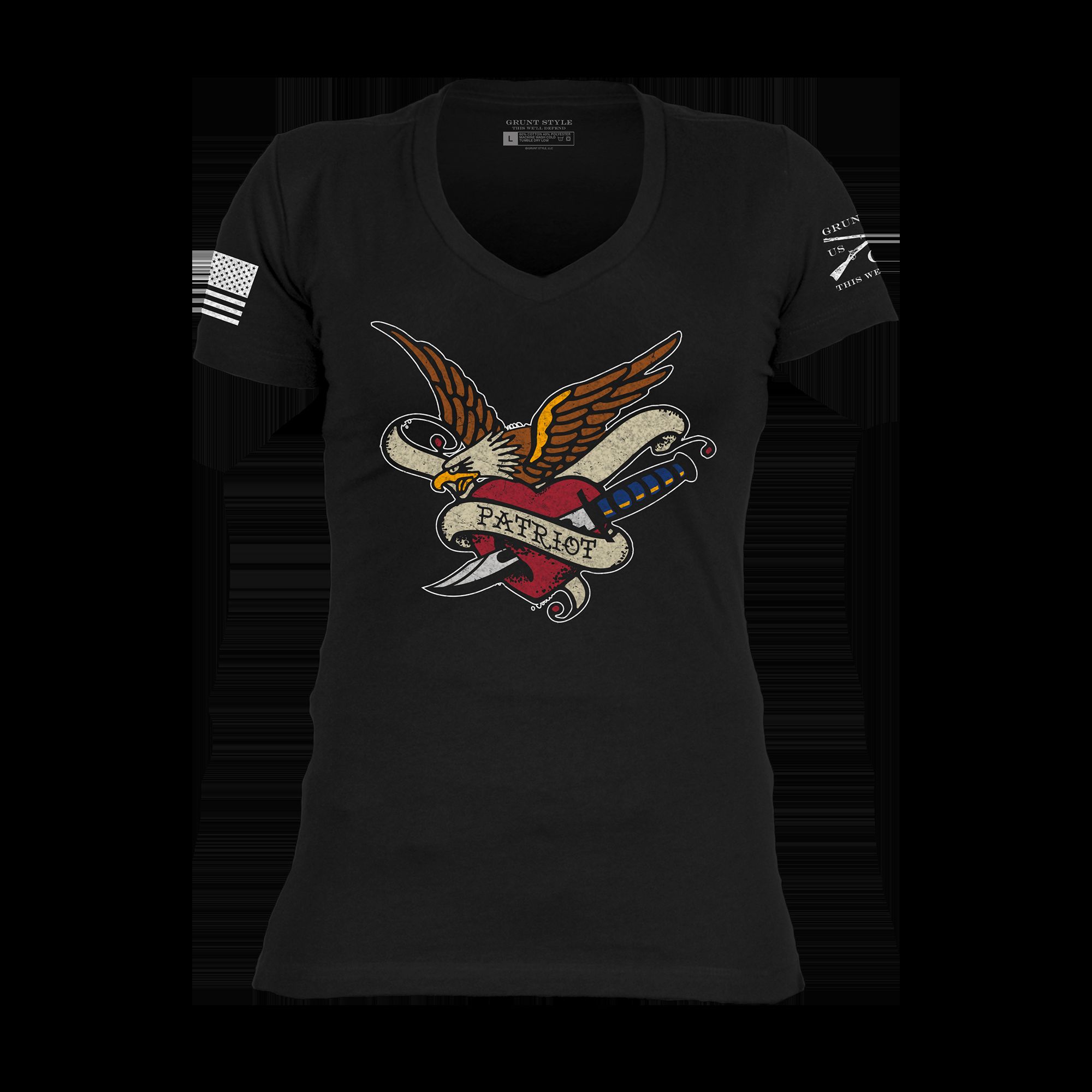 Women's Patriot Ink V-Neck - Black sold by Grunt Style product image thumbnail 5