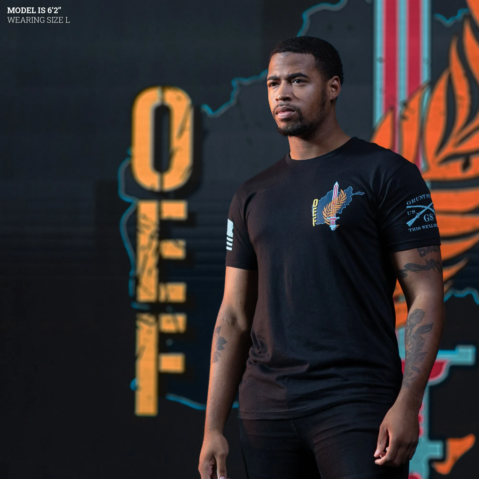 OEF - Forged In Fire T-Shirt - Black sold by Grunt Style product image thumbnail 2