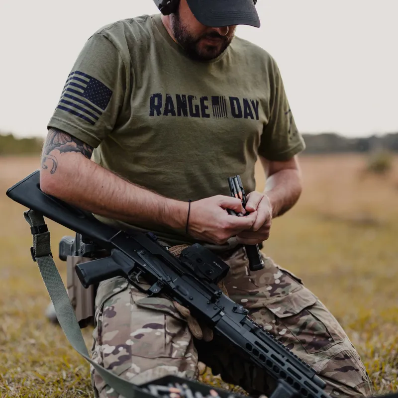 Range Day T-Shirt - Military Green sold by Grunt Style