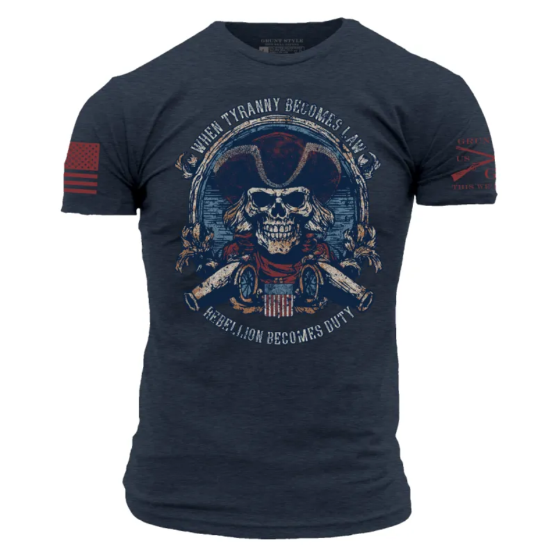 Rebellion Becomes Duty T-Shirt - Midnight Navy sold by Grunt Style