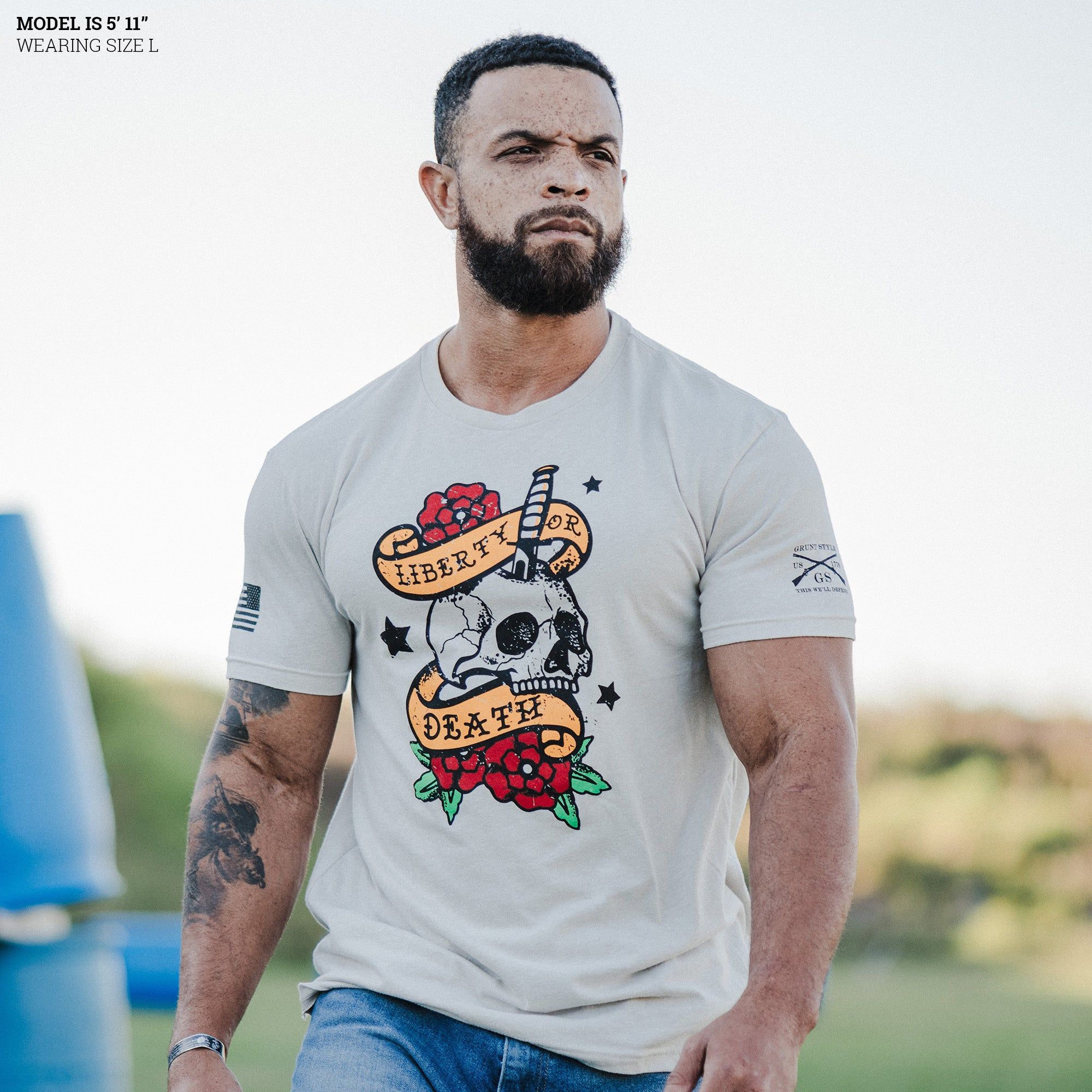 Liberty or Death T-Shirt - Sand sold by Grunt Style product image thumbnail 3