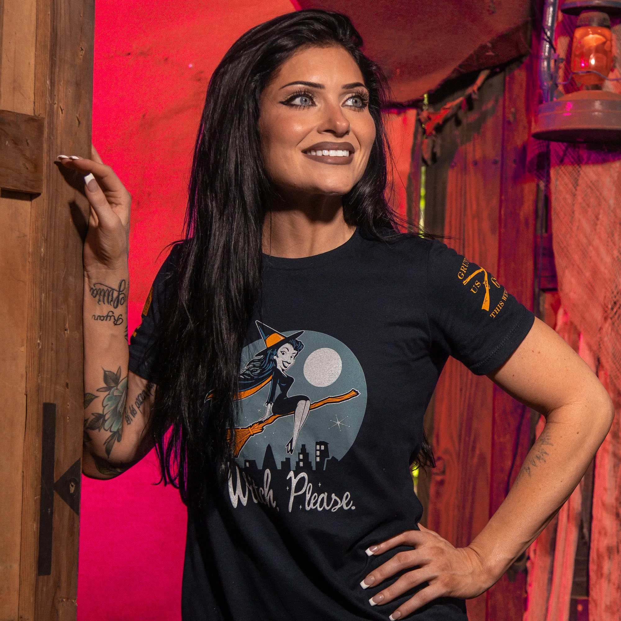 Women's Witch, Please Slim Fit T-Shirt - Midnight Navy sold by Grunt Style product image thumbnail 4