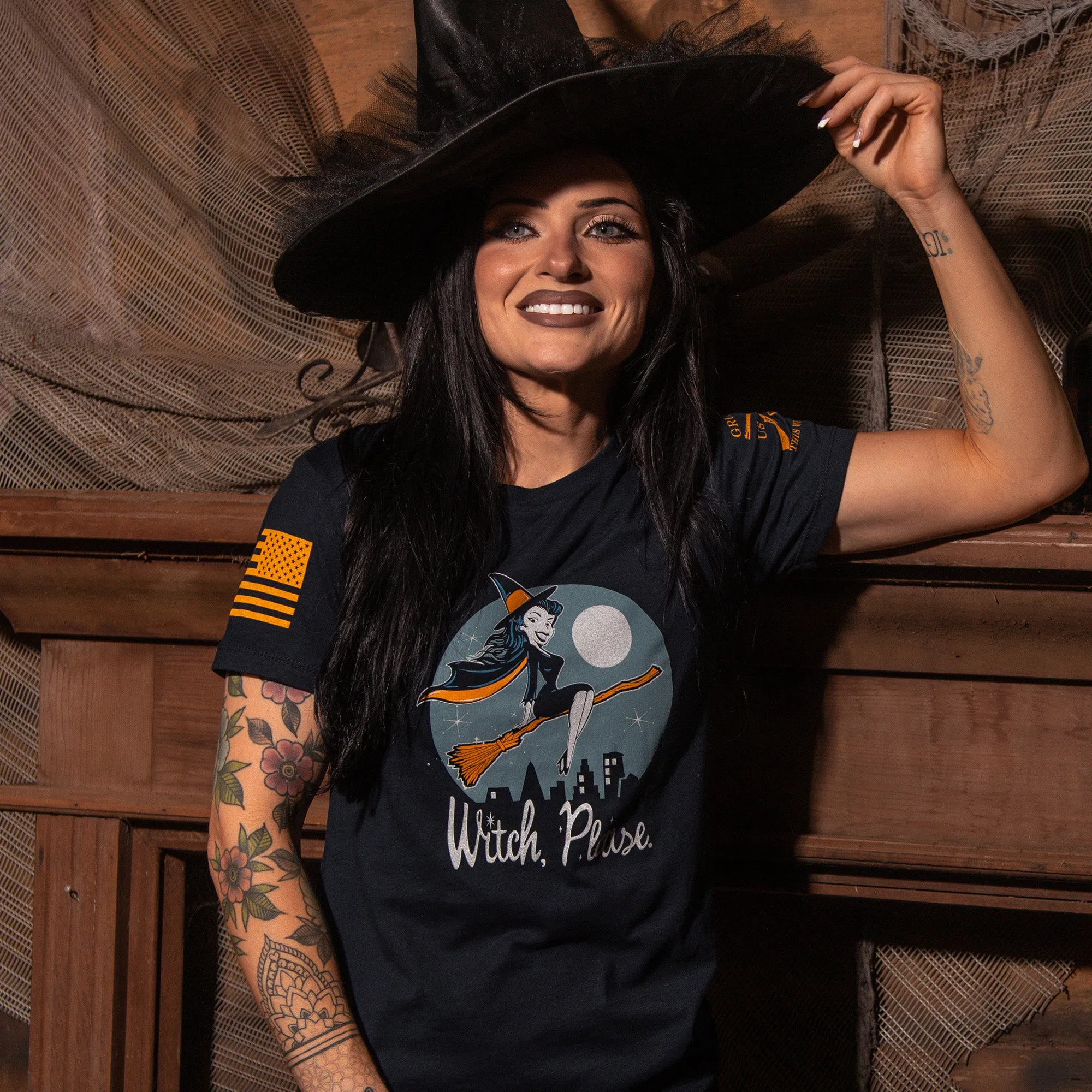Women's Witch, Please Slim Fit T-Shirt - Midnight Navy sold by Grunt Style