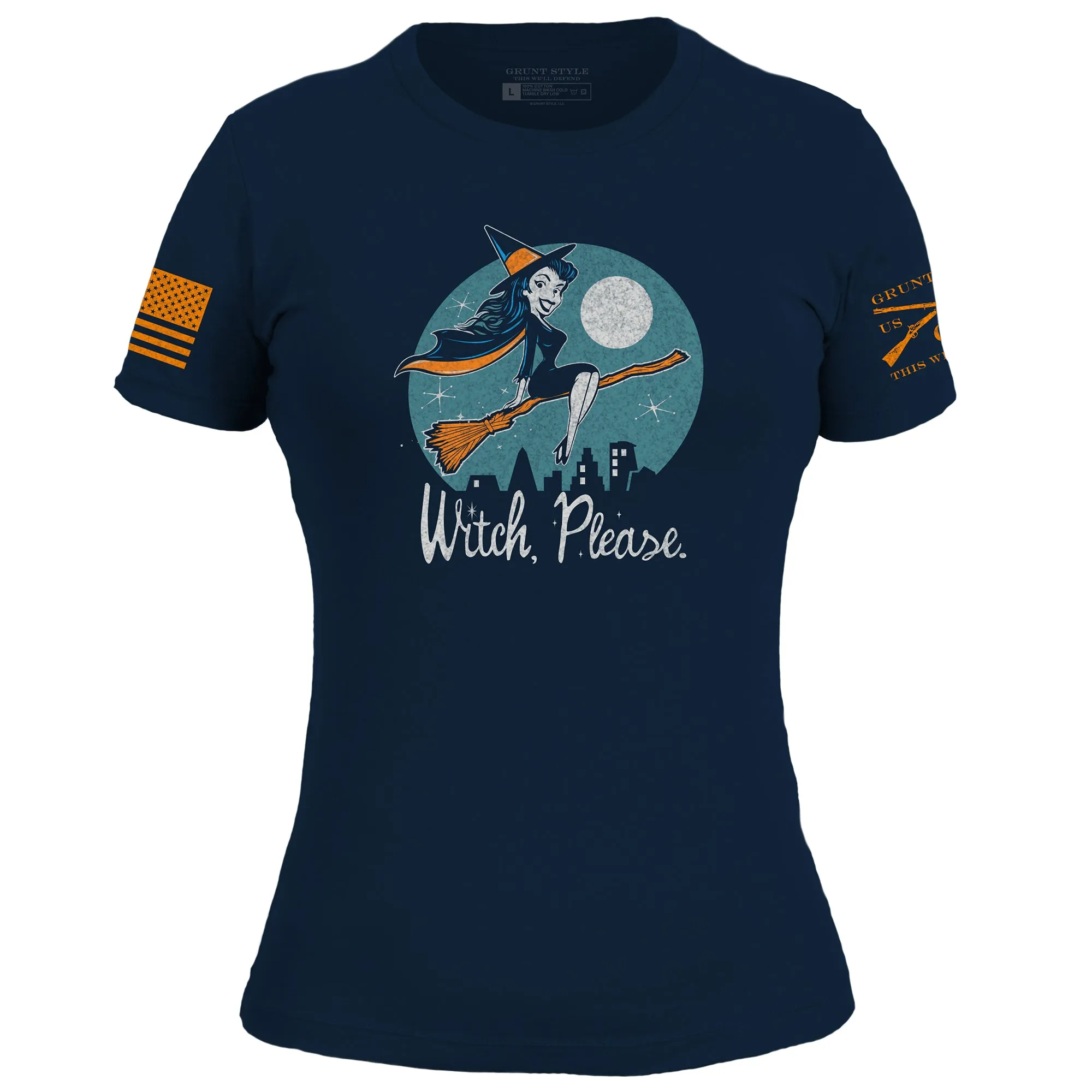Women's Witch, Please Slim Fit T-Shirt - Midnight Navy sold by Grunt Style product image thumbnail 2