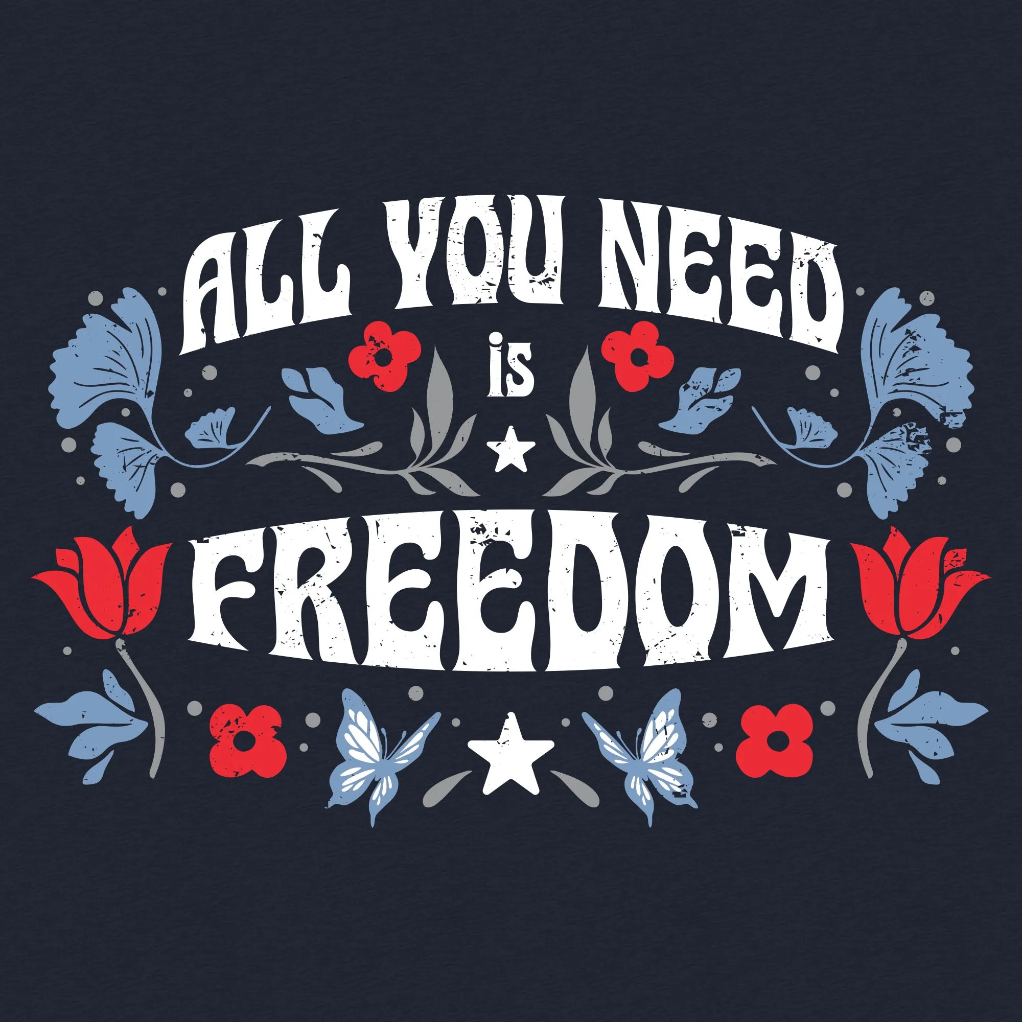 Women's Freedom Boyfriend Fit T-Shirt - Midnight Navy sold by Grunt Style product image thumbnail 2