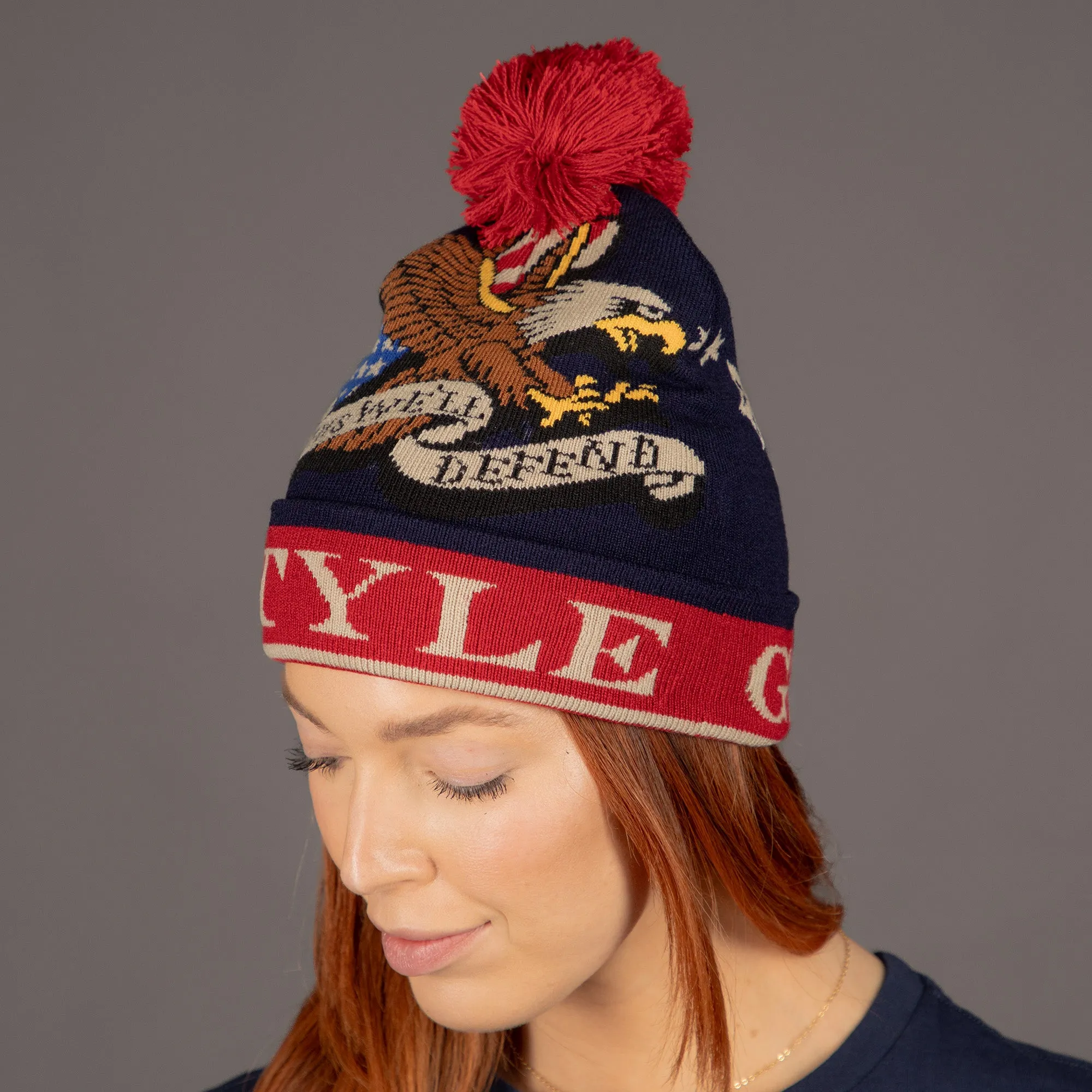 Patriot Pom Pom Beanie sold by Grunt Style product image thumbnail 5
