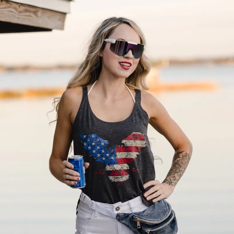 Women's Freagle Flowy Tank - Charcoal sold by Grunt Style