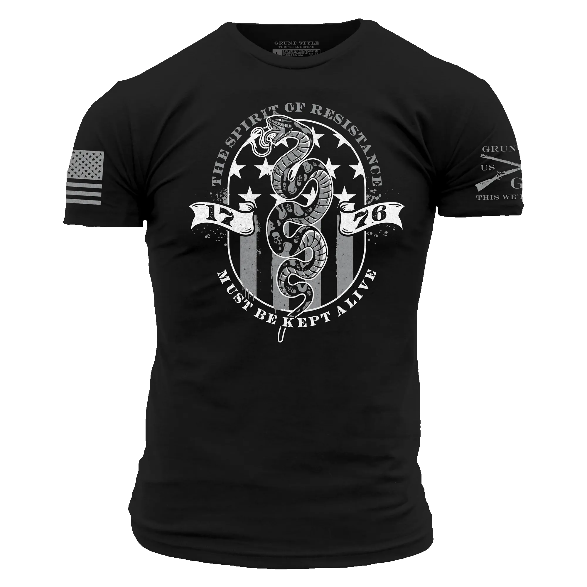 Spirit of Resistance T-Shirt - Black sold by Grunt Style