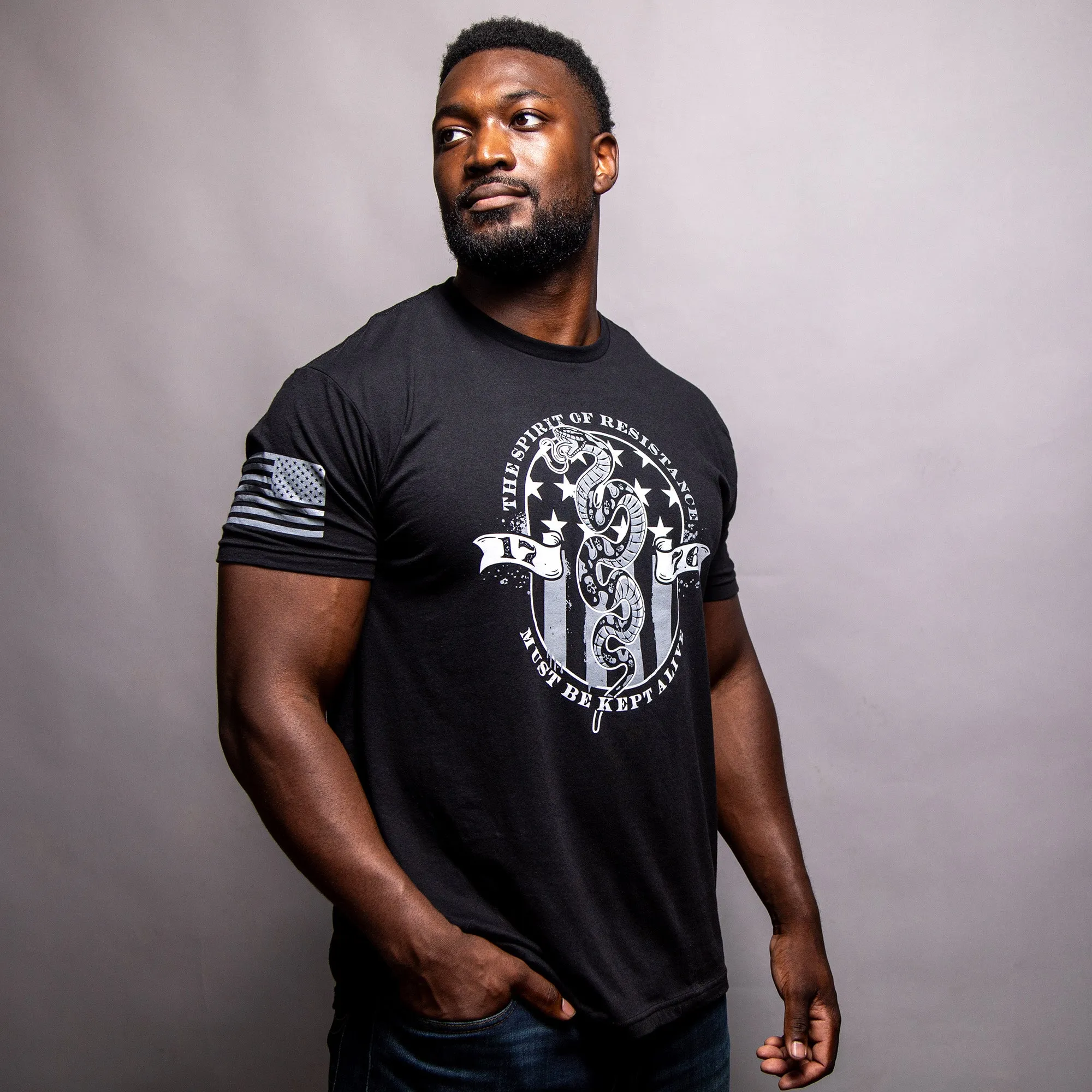 Spirit of Resistance T-Shirt - Black sold by Grunt Style product image thumbnail 3