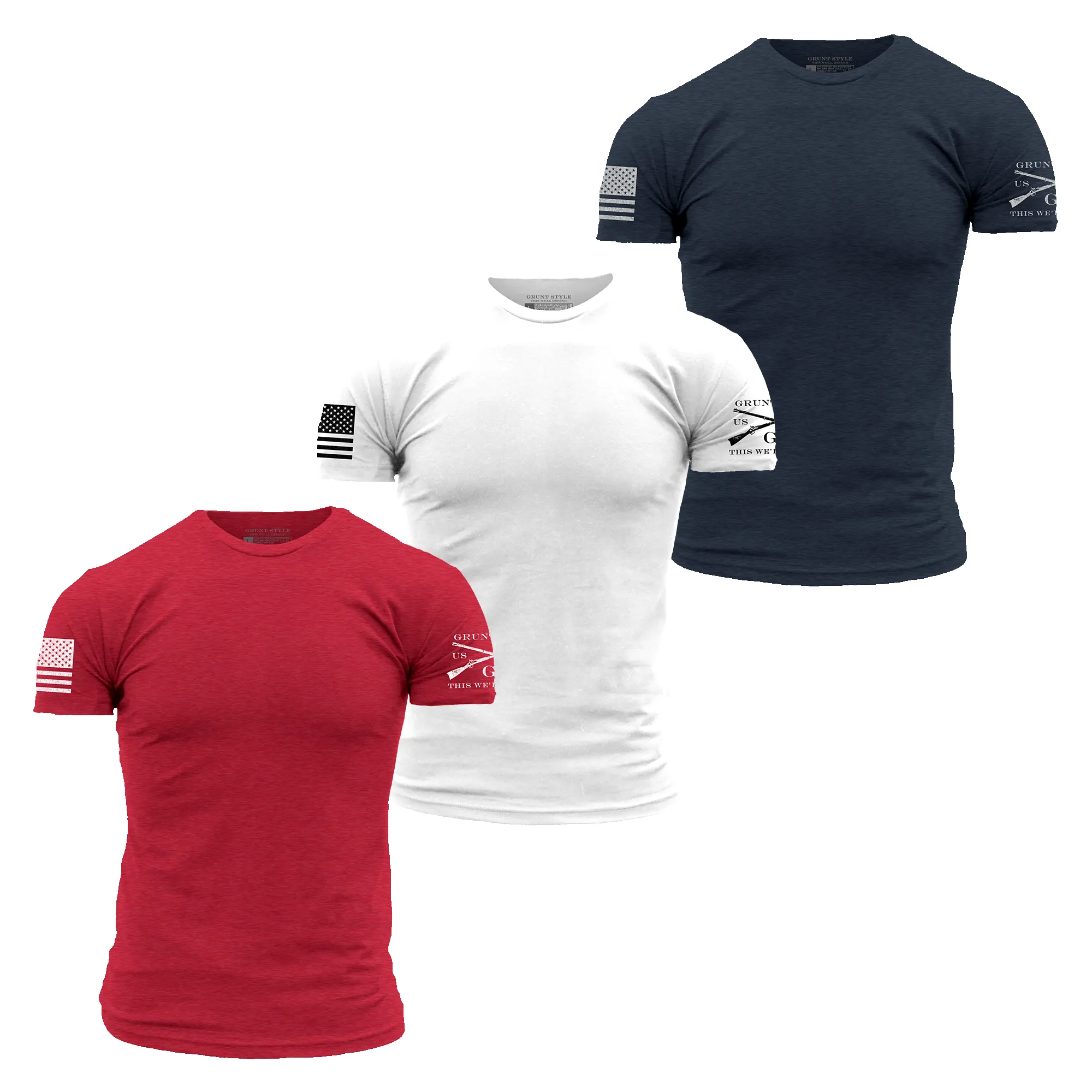 Basic T-Shirts - Patriot Pack - 3 Pack sold by Grunt Style