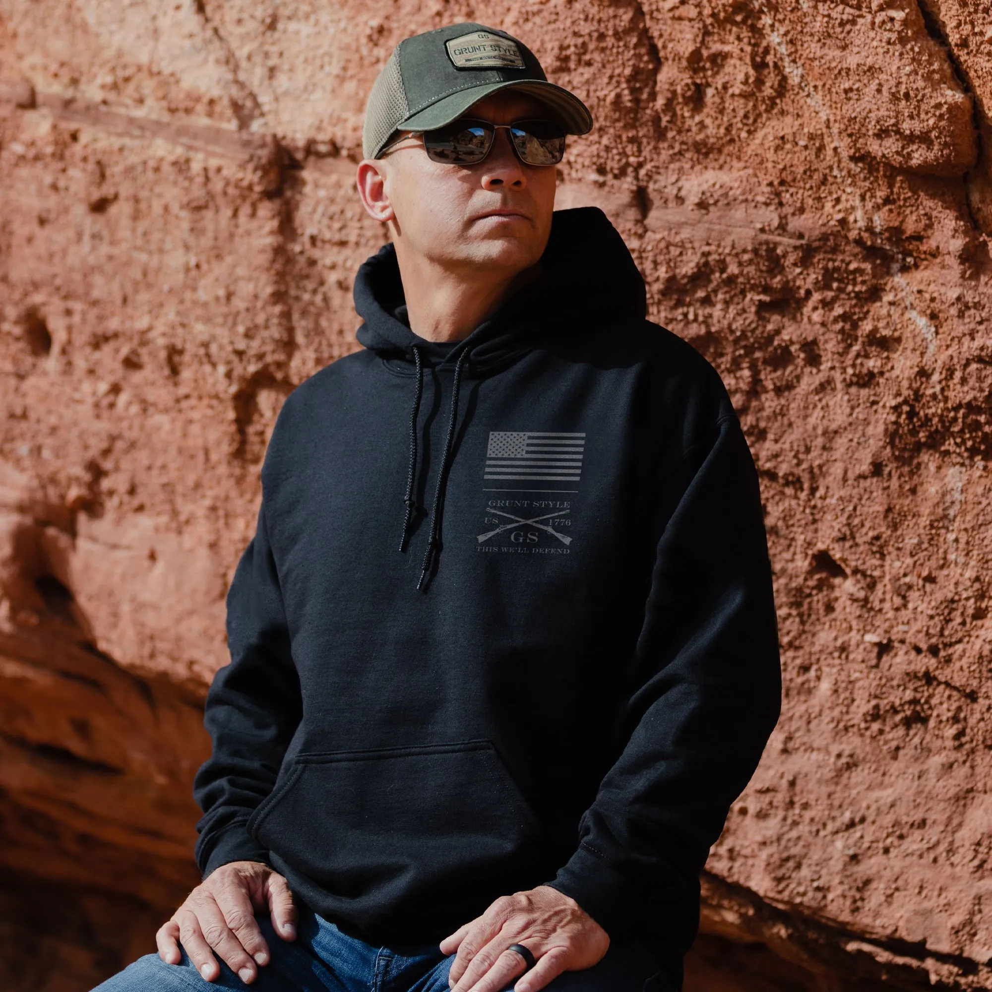 Men's Strength Through Suffering Hoodie - Black sold by Grunt Style product image thumbnail 3