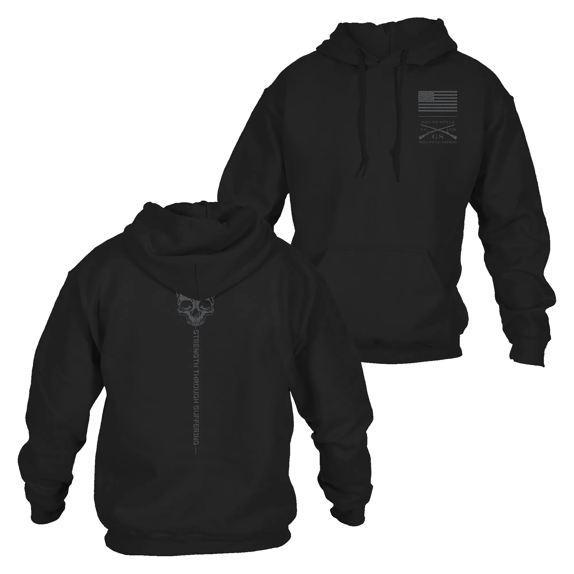 Men's Strength Through Suffering Hoodie - Black sold by Grunt Style