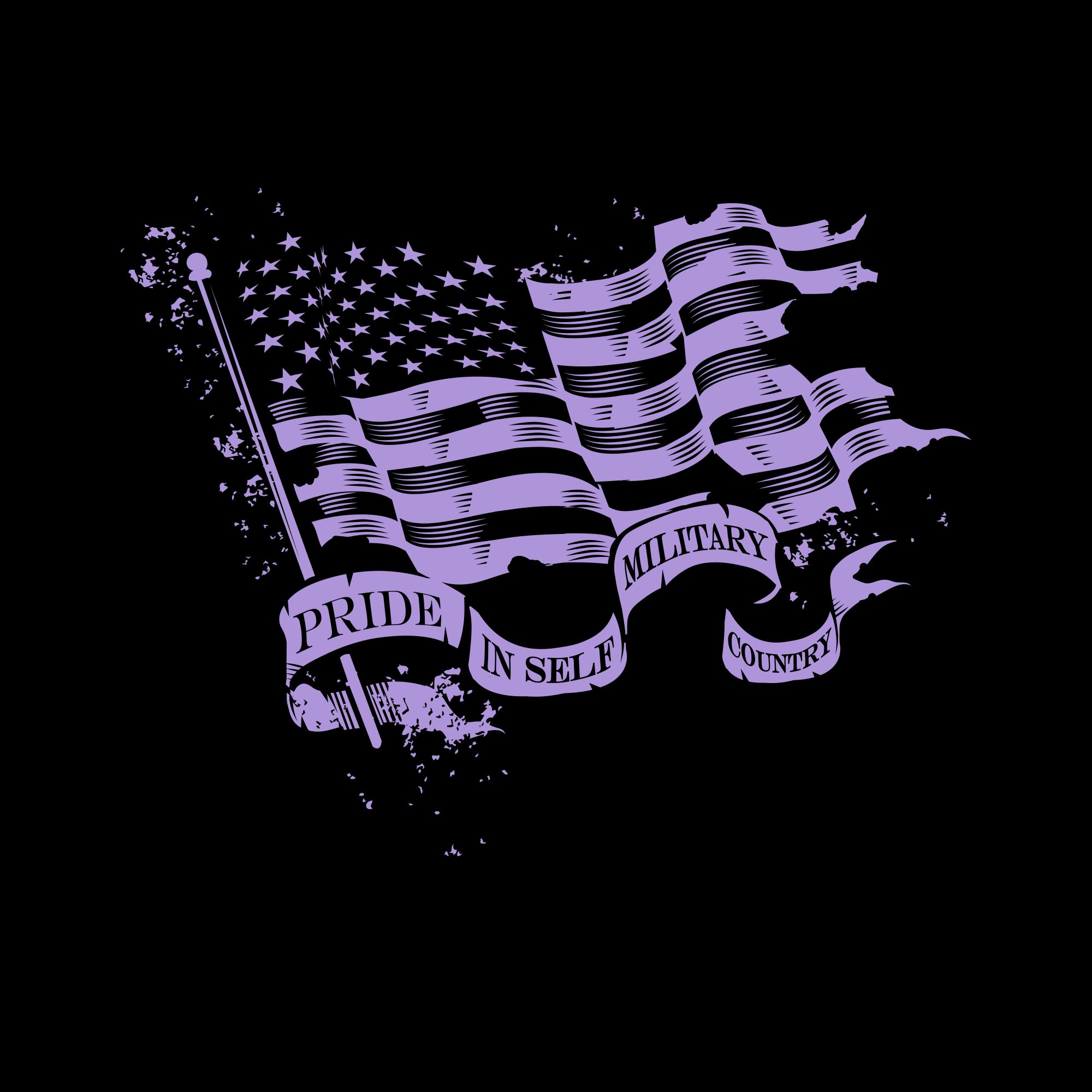 Women's Flag Salute T-Shirt - Black sold by Grunt Style product image thumbnail 2