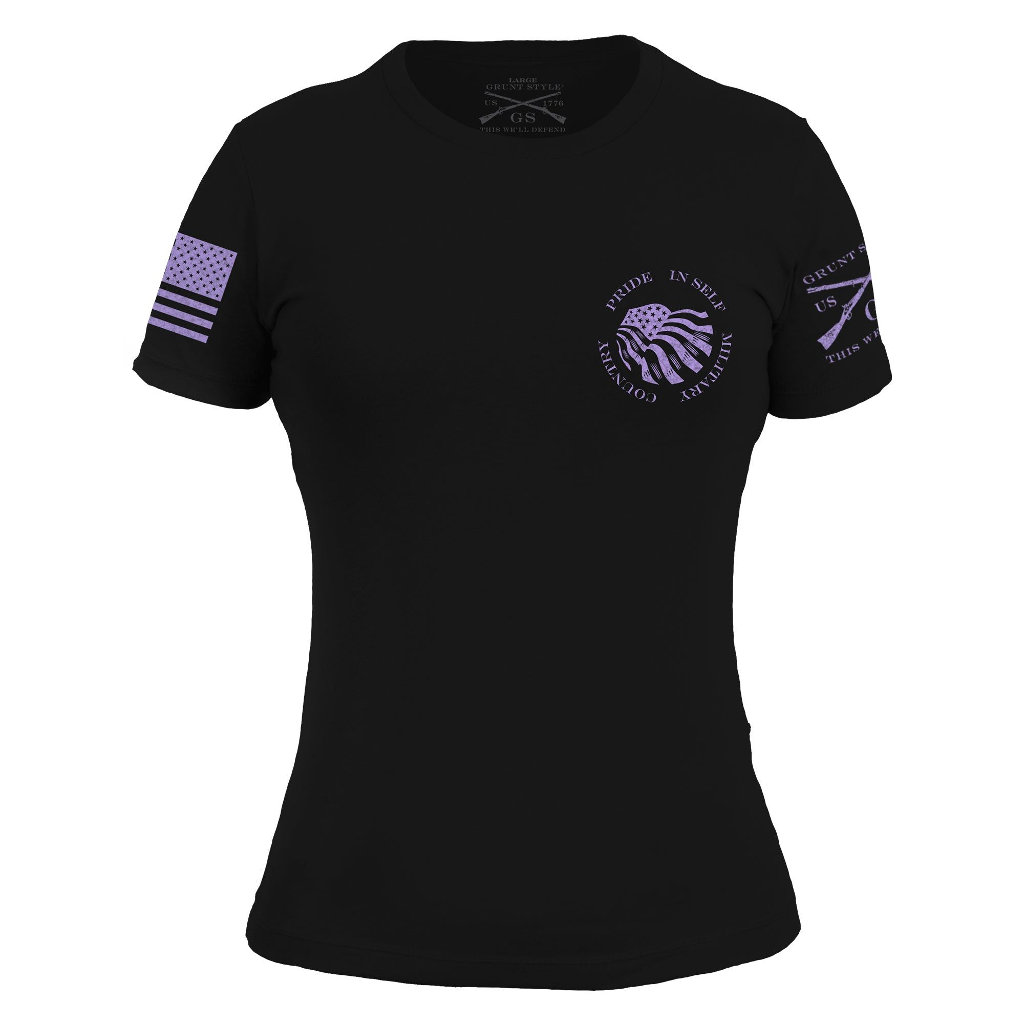 Women's Flag Salute T-Shirt - Black sold by Grunt Style product image thumbnail 5