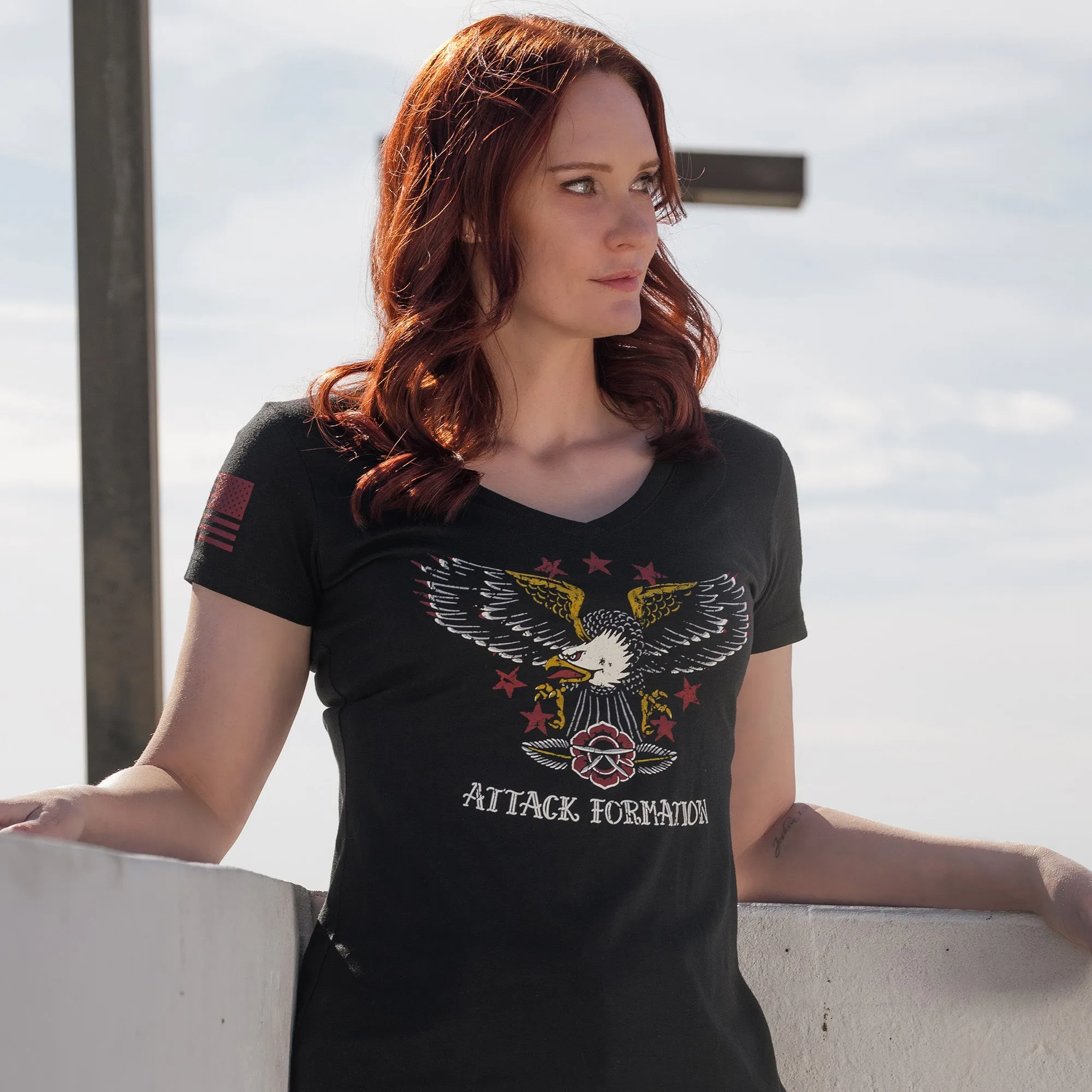 Women's Attack Formation V-Neck - Black sold by Grunt Style product image thumbnail 3