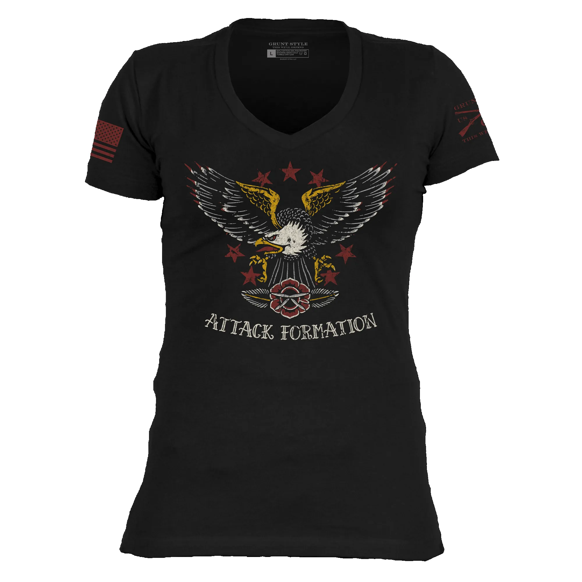 Women's Attack Formation V-Neck - Black sold by Grunt Style product image thumbnail 4