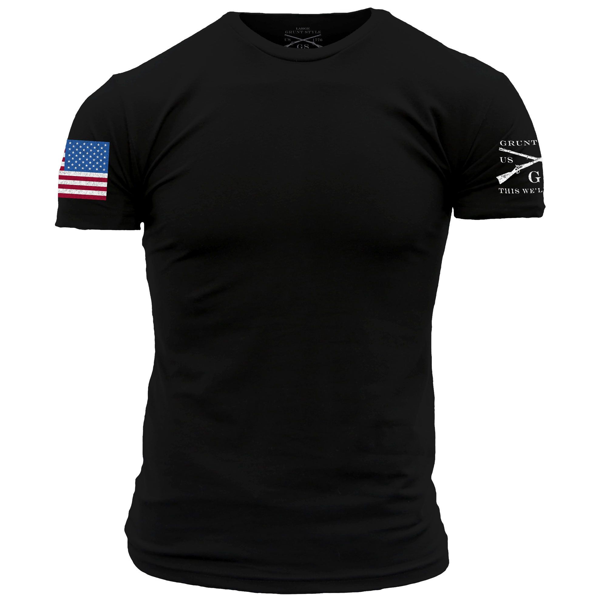 Full Color Flag Basic T-Shirt - Black sold by Grunt Style product image thumbnail 3