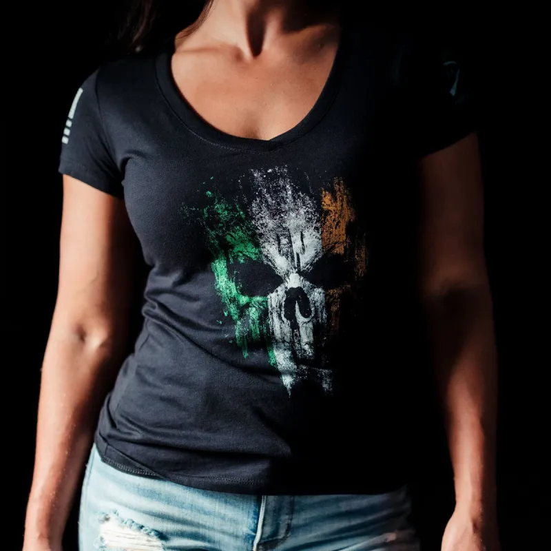 Women's Irish Reaper V-Neck - Black sold by Grunt Style