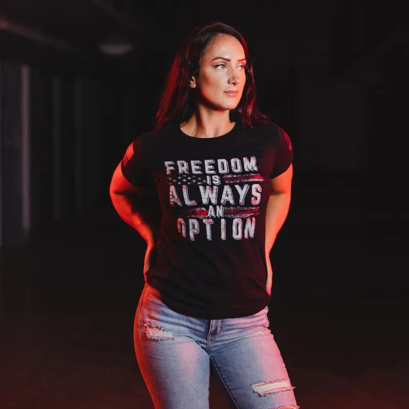 Women's Always Freedom T-Shirt - Black sold by Grunt Style