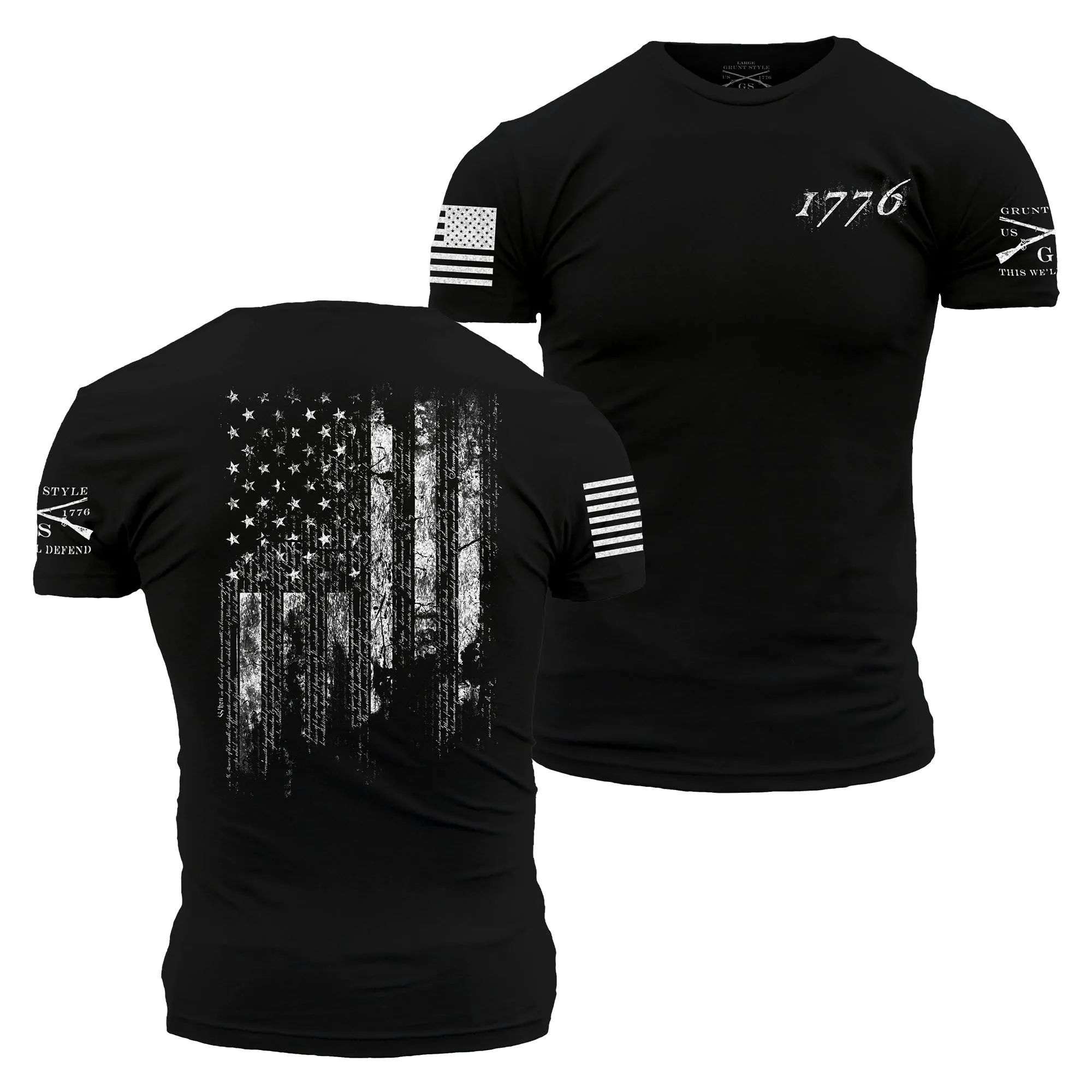 1776 Flag T-Shirt - Black sold by Grunt Style