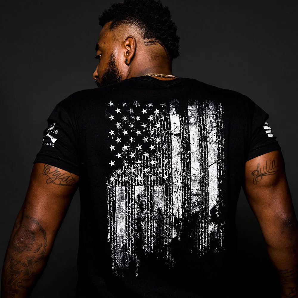 1776 Flag T-Shirt - Black sold by Grunt Style product image thumbnail 2