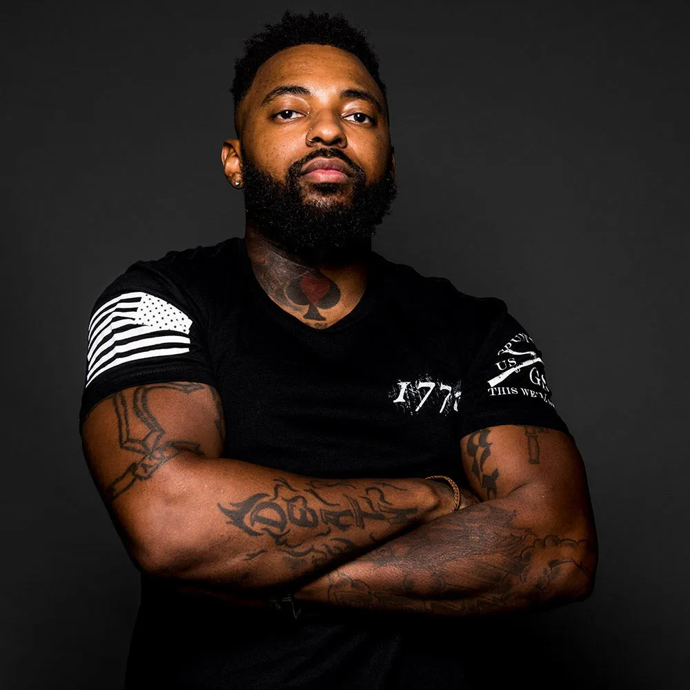 1776 Flag T-Shirt - Black sold by Grunt Style product image thumbnail 3
