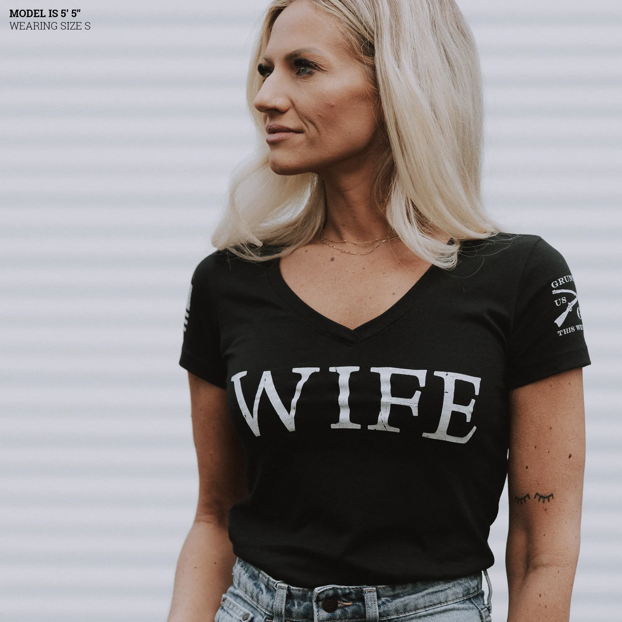 Women's Wife Defined V-Neck - Black sold by Grunt Style product image thumbnail 2