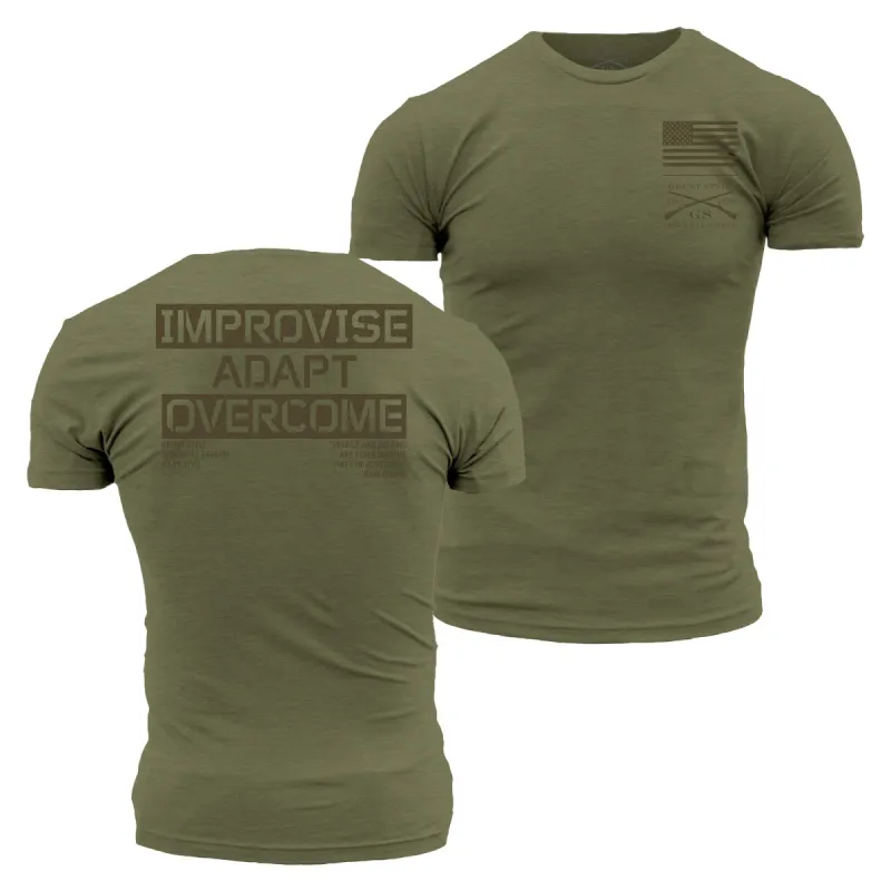 Improvise Adapt Overcome T-Shirt - Military Green sold by Grunt Style