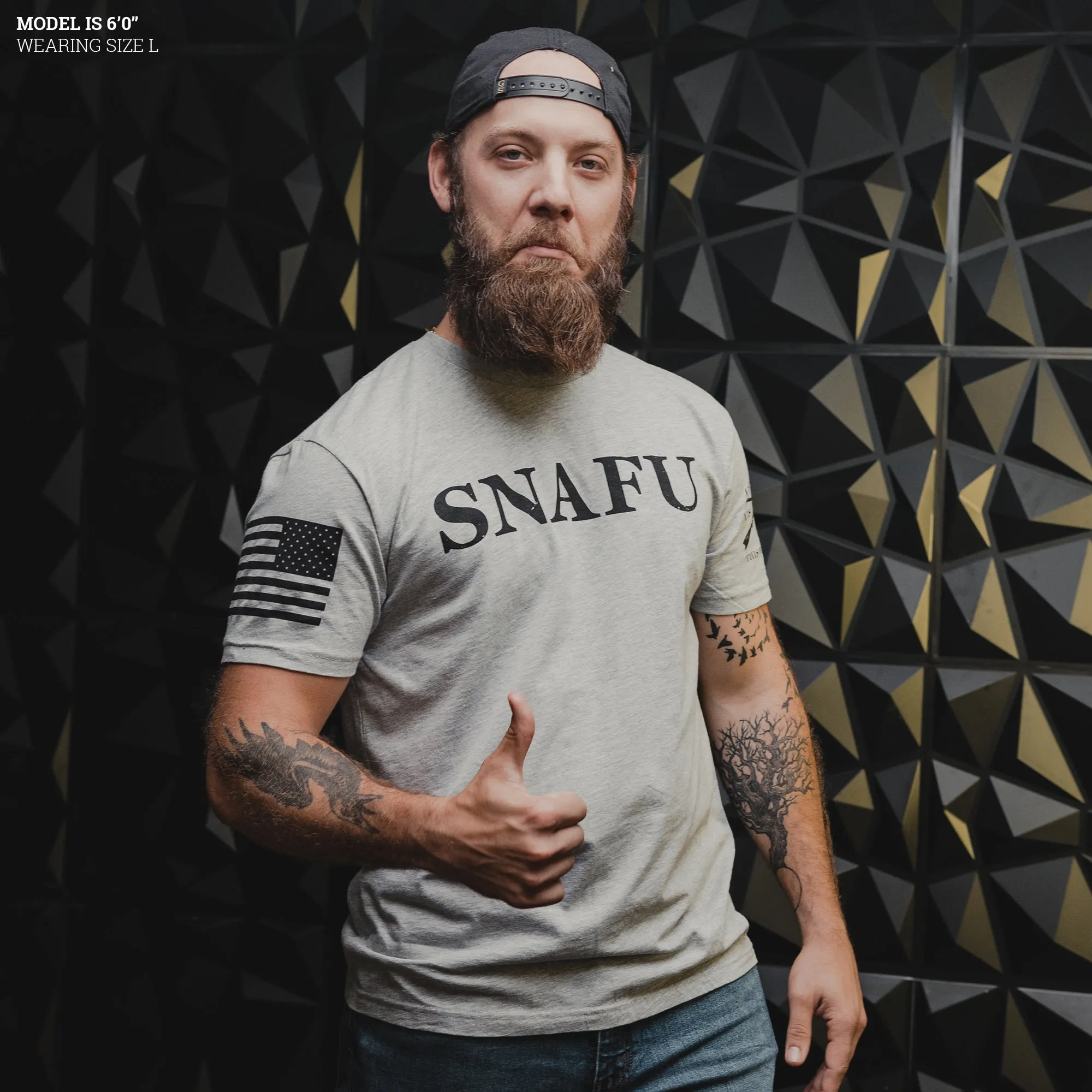 SNAFU T-Shirt - Heather Gray sold by Grunt Style product image thumbnail 3