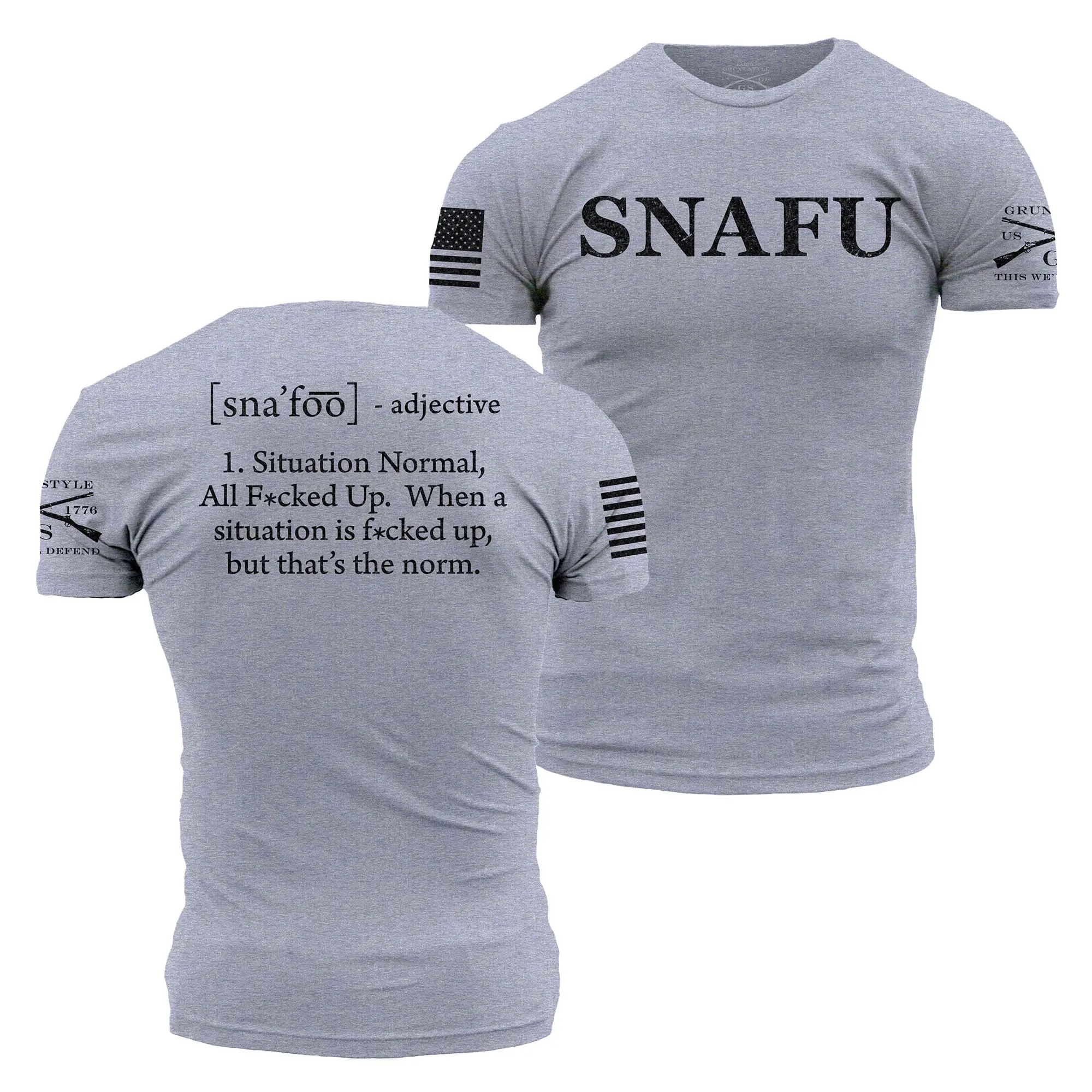 SNAFU T-Shirt - Heather Gray sold by Grunt Style