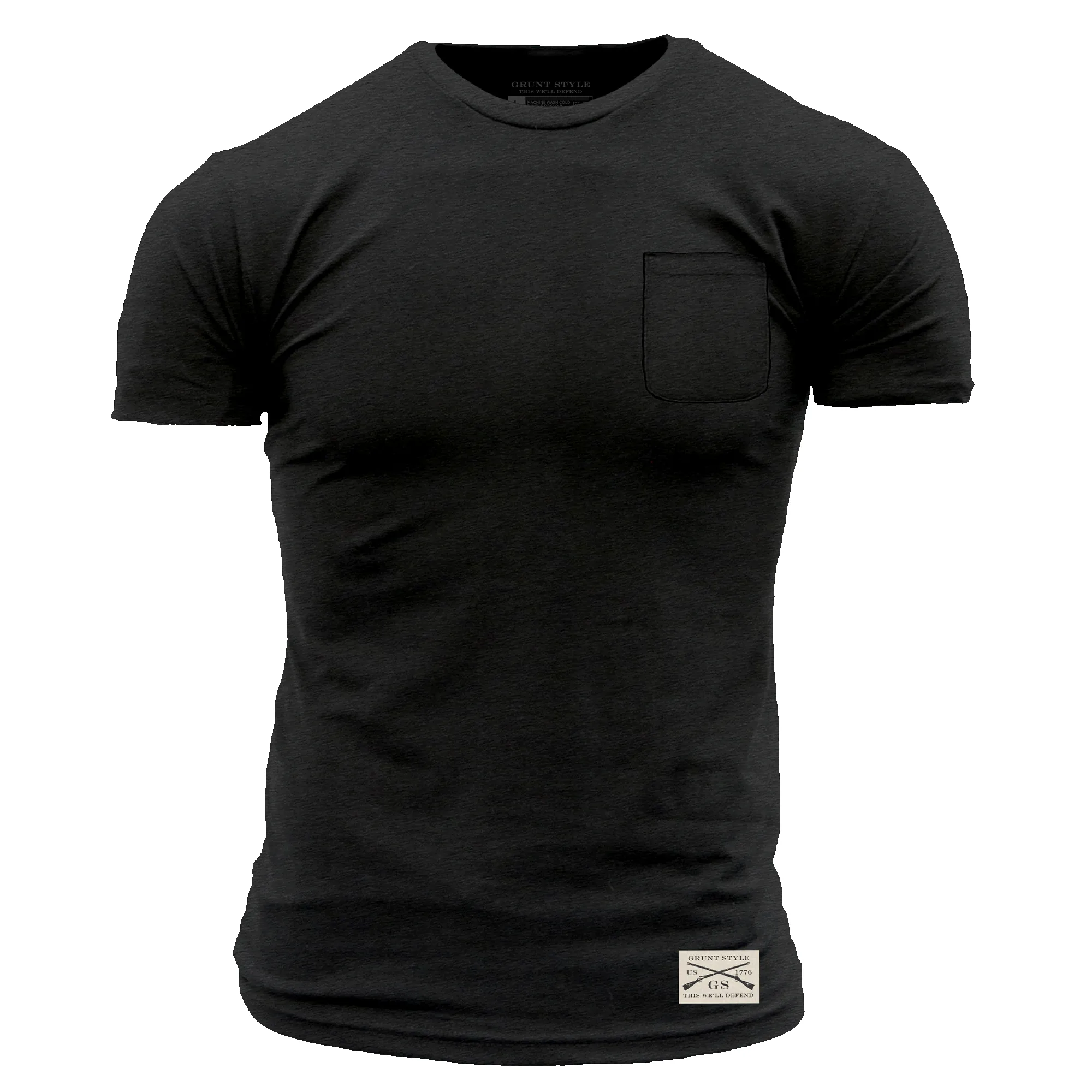 Triblend Pocket T-Shirt - Black Heather sold by Grunt Style