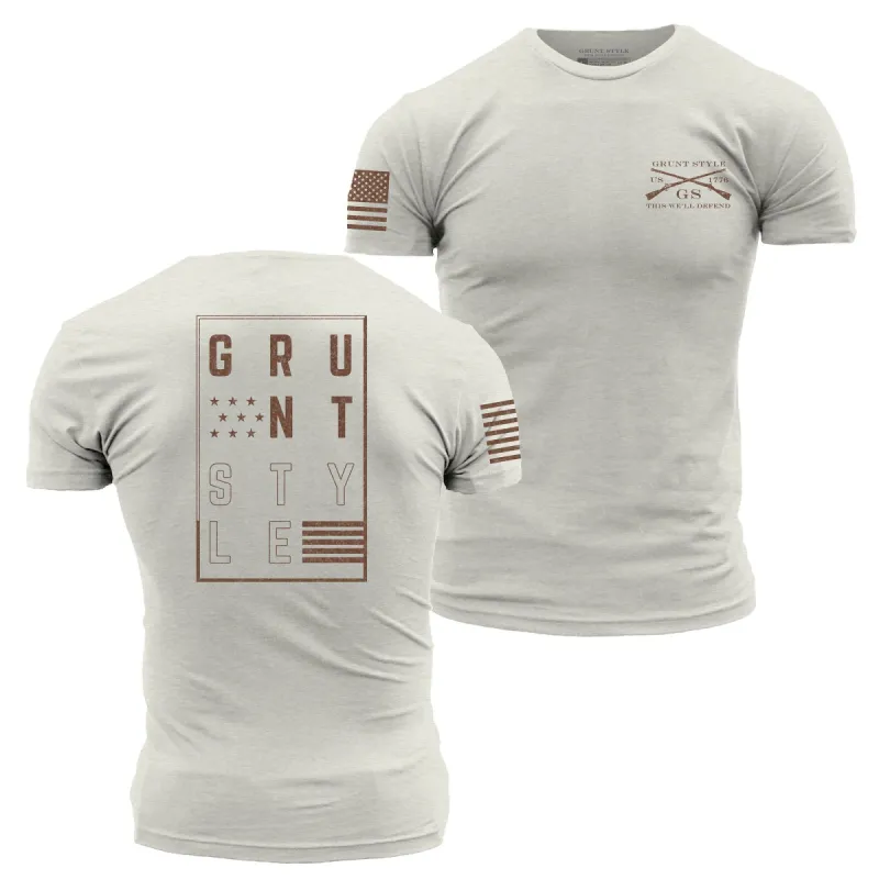 Stars and Stripes Logo T-Shirt - Sand sold by Grunt Style