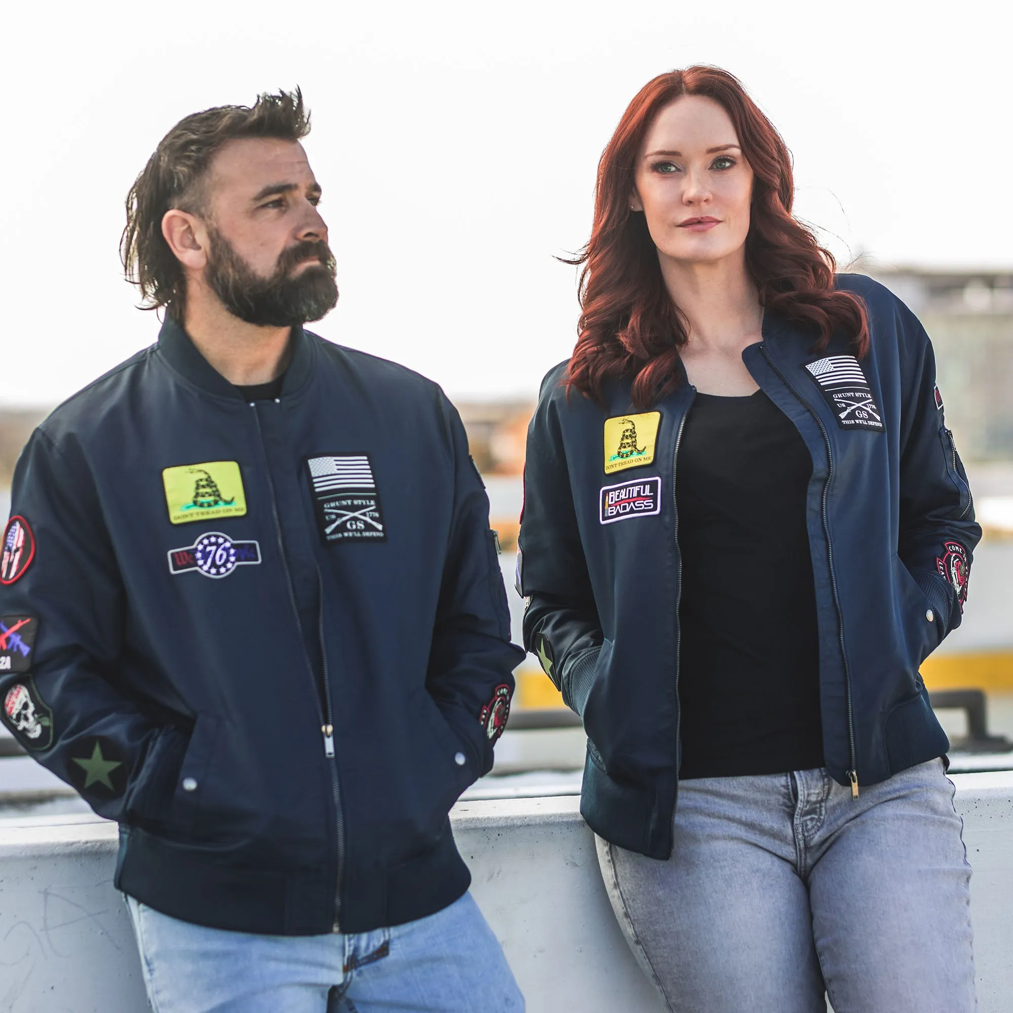 Women's Classified Bomber Jacket - Navy sold by Grunt Style product image thumbnail 4
