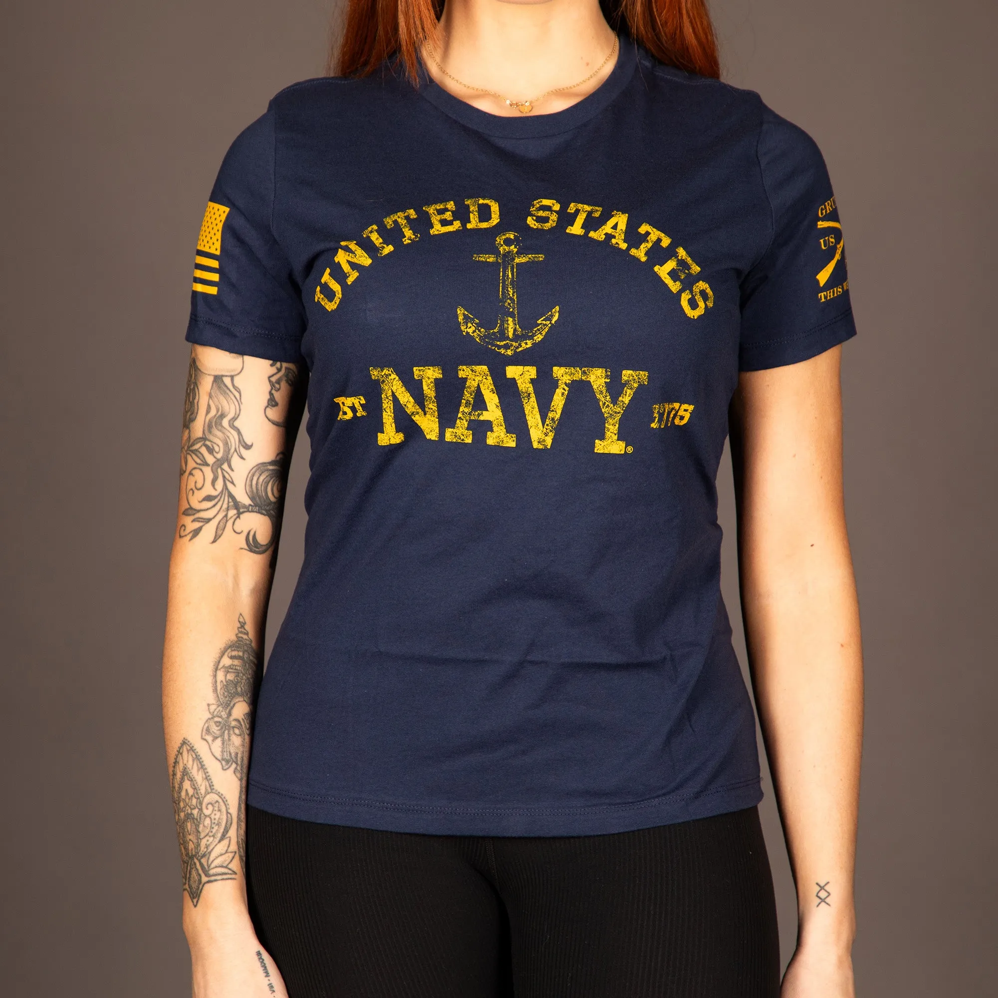 USN - Women's Est. 1775 Relaxed Fit T-Shirt - Navy sold by Grunt Style