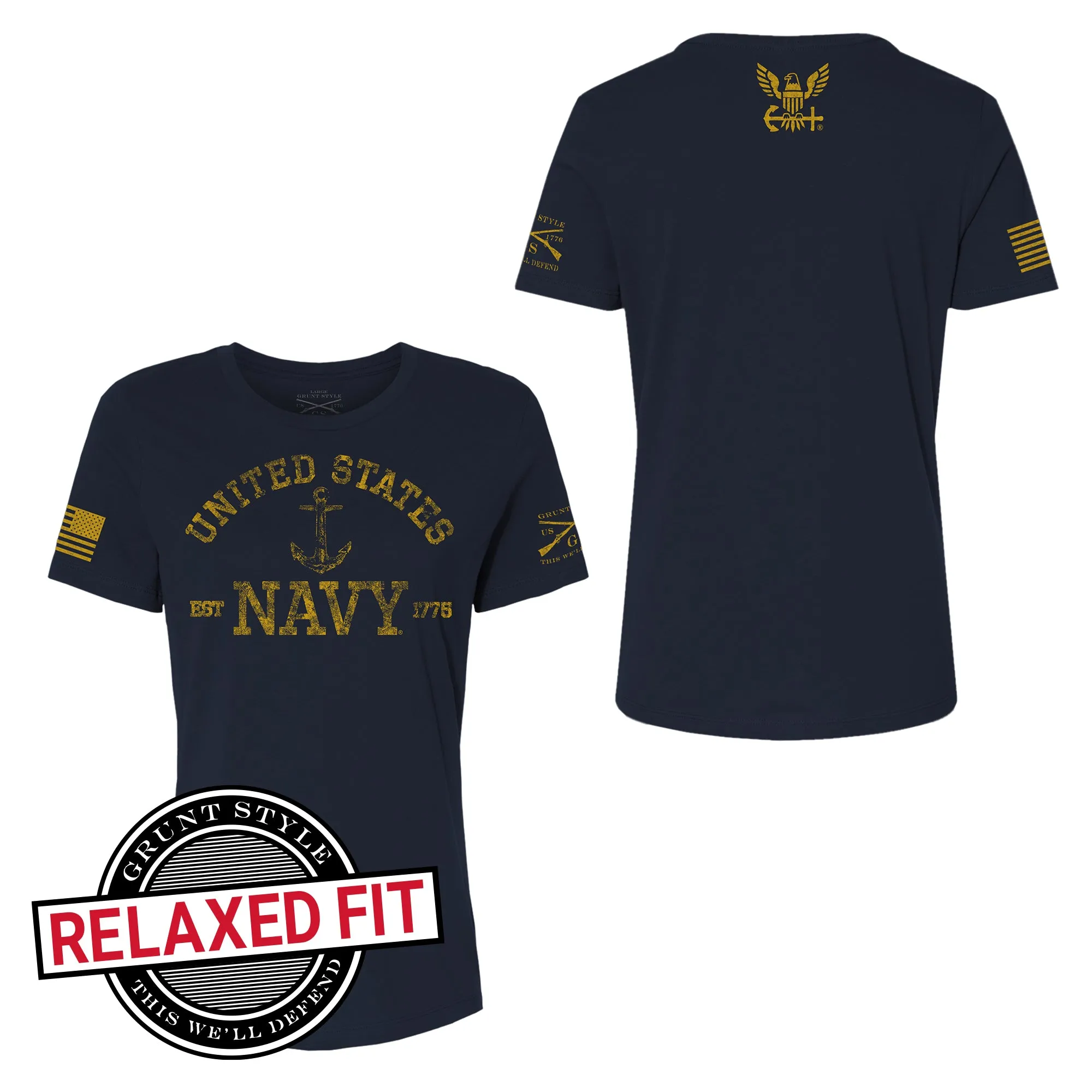 USN - Women's Est. 1775 Relaxed Fit T-Shirt - Navy sold by Grunt Style product image thumbnail 3