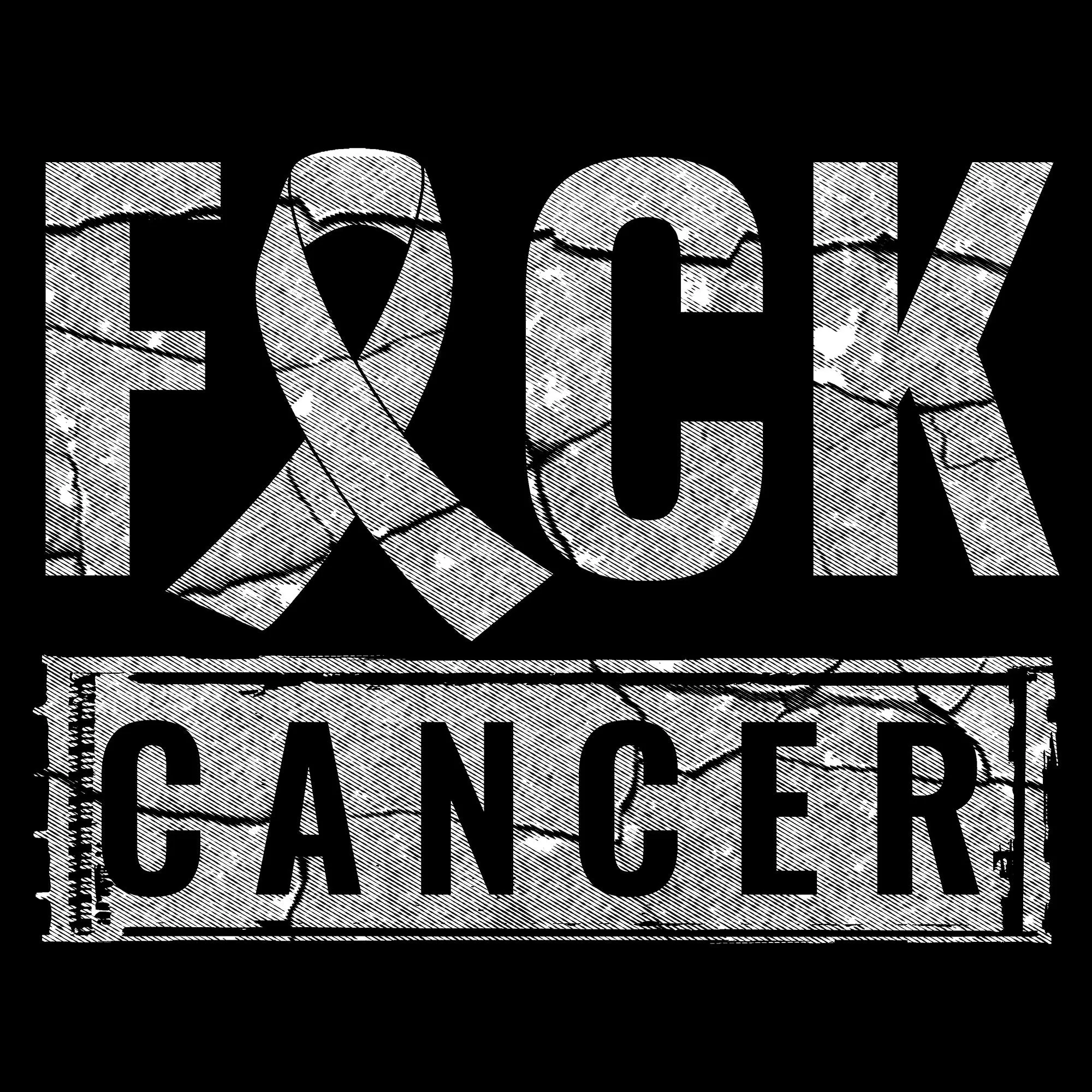 Women's F*ck Cancer Slim Fit T-Shirt - Black sold by Grunt Style product image thumbnail 2
