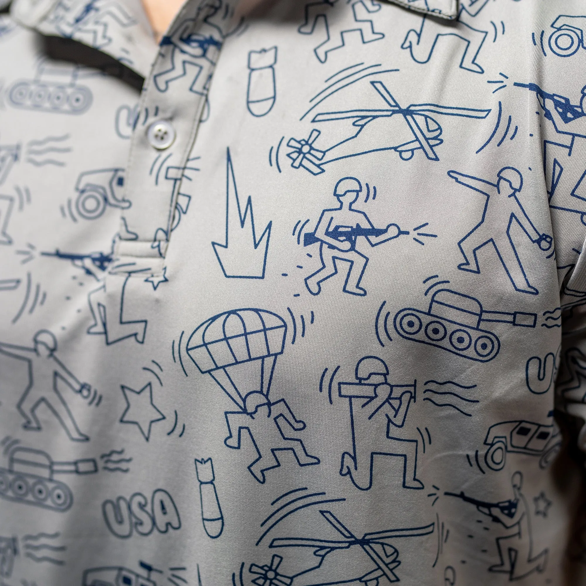 Men's Polo - Military Pop Art sold by Grunt Style product image thumbnail 2