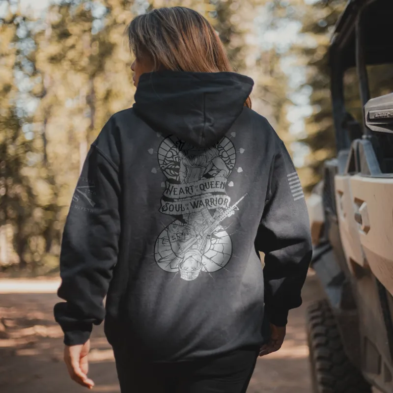 Women's Heart and Soul of a Warrior Hoodie - Black sold by Grunt Style