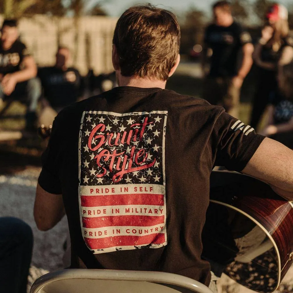 Grunt Style Stars & Bars T-Shirt - Black sold by Grunt Style product image thumbnail 4