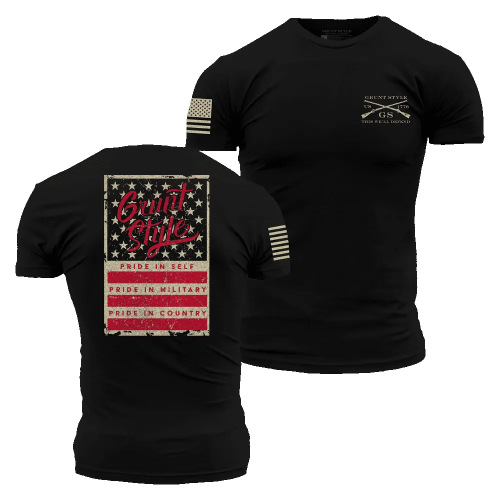 Grunt Style Stars & Bars T-Shirt - Black sold by Grunt Style